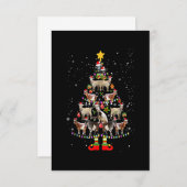 Goat Christmas Tree Snow Funny Goat Xmas Matching Dankeskarte (Vorne/Hinten)