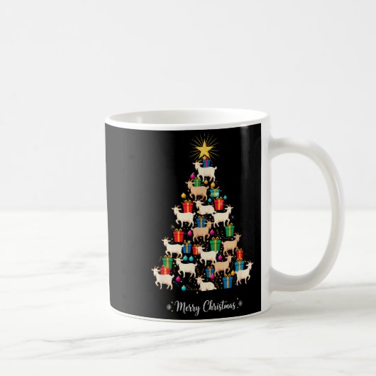 Goat Christmas Tree Xmas Holiday Men &amp; Women  Kaffeetasse (Rechts)