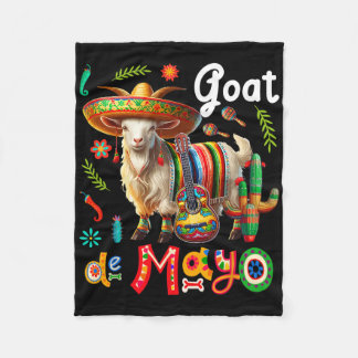 Goat Cinco De Mayo Mexican Sombrero Floral Guitar Fleecedecke