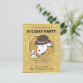 Goat & Coffee Holiday Party Custom Einladung (Stehend Vorderseite)