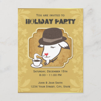 Goat & Coffee Holiday Party Custom Einladung