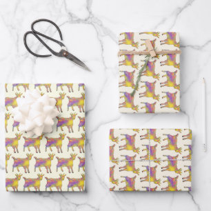 Goat Colorful Niedlich Künstlerisch Funny Funny G Geschenkpapier Set