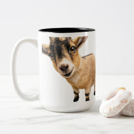 Goat Cute Peeking Coffee Mug Zweifarbige Tasse