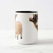 Goat Cute Peeking Coffee Mug Zweifarbige Tasse (Mittel)