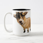 Goat Cute Peeking Coffee Mug Zweifarbige Tasse (Links)