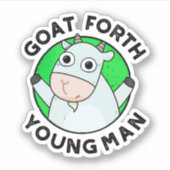 Goat Forth Young Man Funny Animal Pub Aufkleber (Vorderseite)