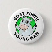 Goat Forth Young Man Funny Animal Pub Button (Vorderseite)