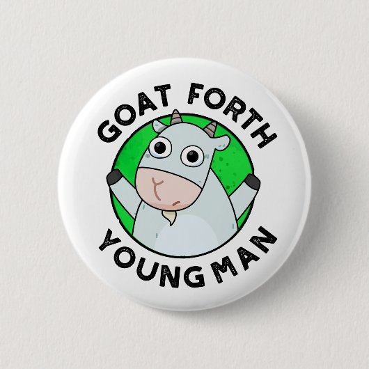 Goat Forth Young Man Funny Animal Pub Button (Vorderseite)