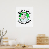Goat Forth Young Man Funny Animal Pub Poster (Küche)