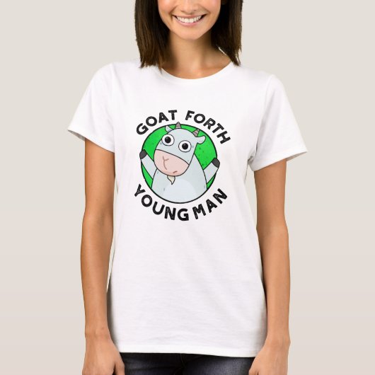 Goat Forth Young Man Funny Animal Pub T-Shirt (Vorderseite)