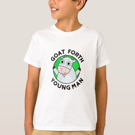 Goat Forth Young Man Funny Animal Pub T-Shirt (Vorderseite)