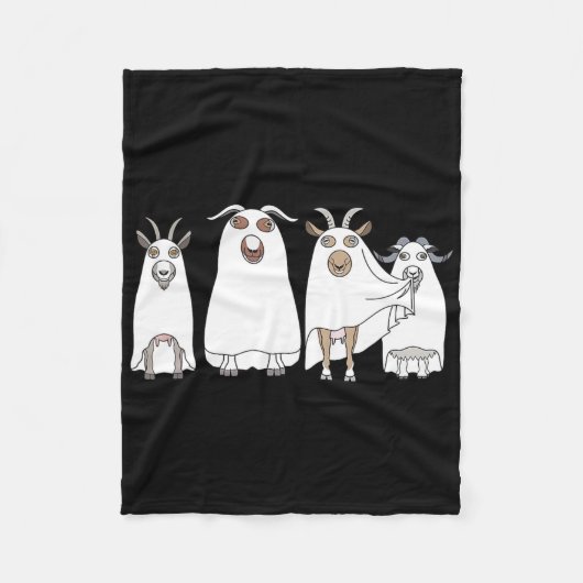 Goat Ghost Halloween Bauer Goat Lover Beängstigend Fleecedecke (Vorderseite)