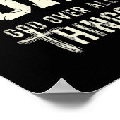 Goat God Over Thing Christian Funny Saying Design Poster (Ecke)