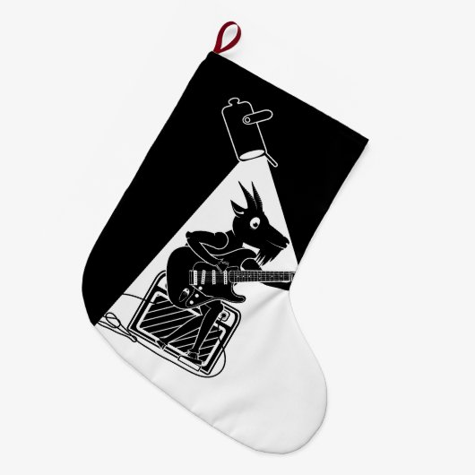 Goat Guitarist Großer Weihnachtsstrumpf (Vorderansicht (hängend))