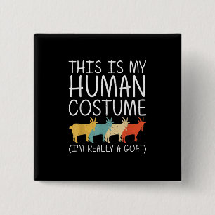 Goat Halloween Human Costume Button