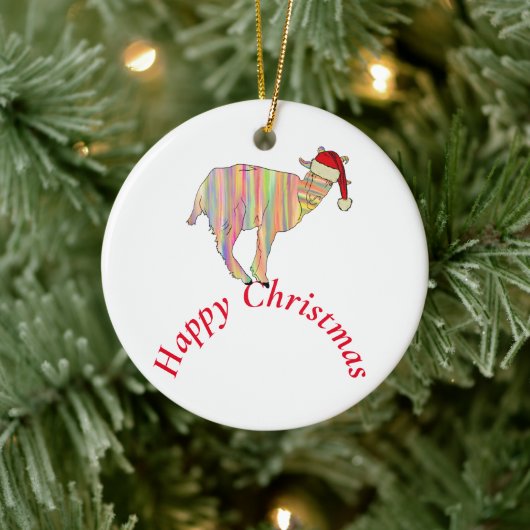 Goat Happy Christmas Keramik Ornament (Baum)