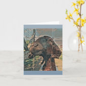 Goat Hello Card - Blankd Karte (Gelbe Blume)