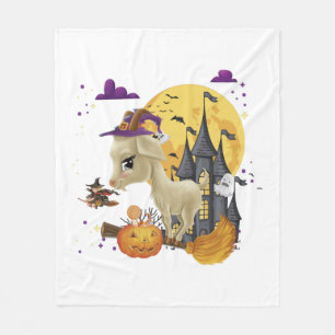 Goat Hexe Broom Pumpkin Halloween-Kostüm Fleecedecke