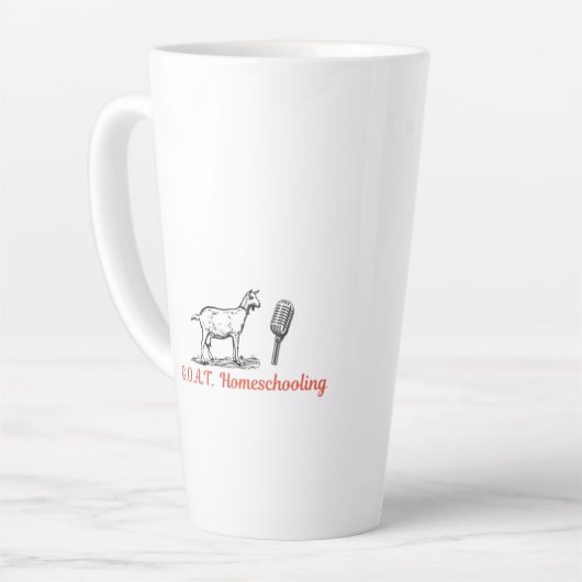 GOAT Homeschooling Podcast Tasse, 17oz Milchtasse (Linke Ecke)