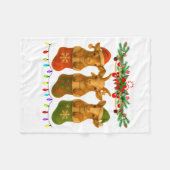 Goat In Christmas Socks Lights Goat Xmas Fleecedecke (Vorderseite (Horizontal))