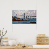 Goat Island Lighthouse & The Newport Bridge Poster (Küche)