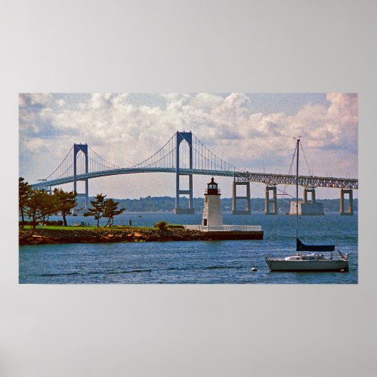 Goat Island Lighthouse & The Newport Bridge Poster (Vorne)