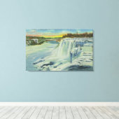 Goat Island View American Falls im Winter Leinwanddruck (Insitu (Holzboden))
