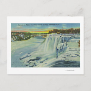 Goat Island View American Falls im Winter Postkarte