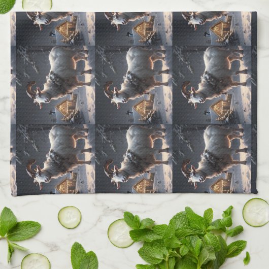 Goat Kitchen Handtuch Weihnachten (Gefaltet)