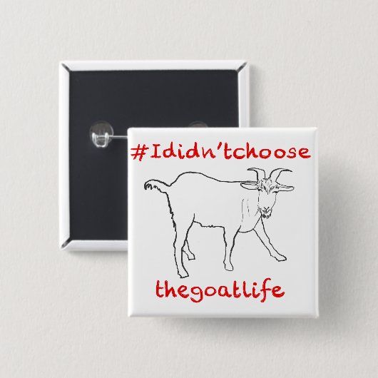 Goat Life Funny Quirky Süße Tier Art Zeichnend Button (Vorne & Hinten)