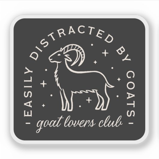 Goat Lover Club lustige Zitate Aufkleber (Vorderseite)