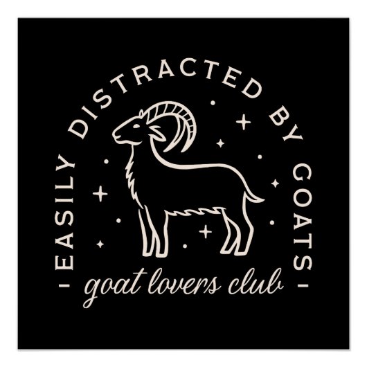 Goat Lover Club lustige Zitate Poster (Vorderseite)