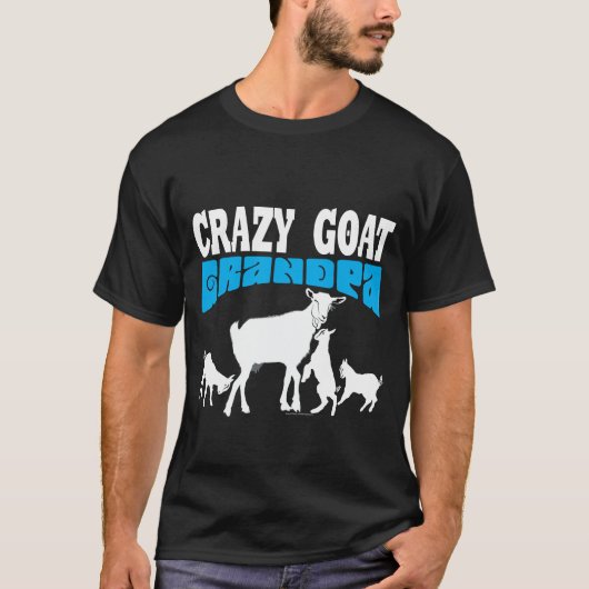 GOAT Lover | Crazy Goat Grandpa Blue GYG T-Shirt (Vorderseite)