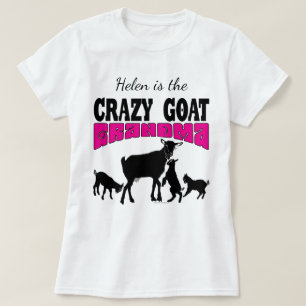 GOAT Lover Personalisiert Crazy Goat Oma T-Shirt