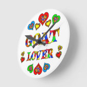 Goat Lover Runde Wanduhr (Winkel)
