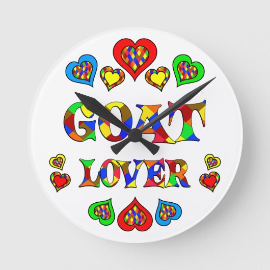 Goat Lover Runde Wanduhr (Vorderseite)