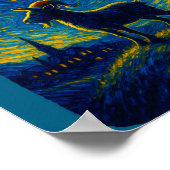 Goat Lover Santa Hat Christmas Starry Cute Night V Poster (Ecke)