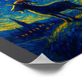 Goat Lover Santa Hat Christmas Starry Cute Night V Poster (Ecke)