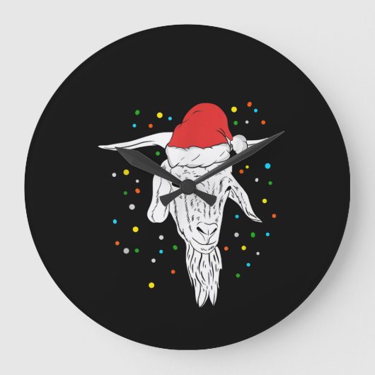Goat Lover Weihnachtsfeiertage Große Wanduhr (Vorderseite)