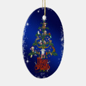 GOAT LOVERS Frohe Weihnachtsziegenbaum Keramik Ornament (Rechts)