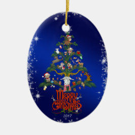 GOAT LOVERS Frohe Weihnachtsziegenbaum Keramik Ornament