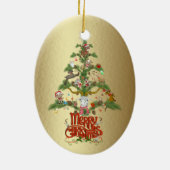 GOAT LOVERS Frohe Weihnachtsziegenbaum Keramik Ornament (Hinten)