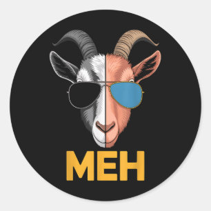 Goat Meh Funny Goat Lover Bauer Geschenk Runder Aufkleber