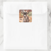 Goat Niedlich Funny Ich habe das hier Quadratischer Aufkleber (Tasche)