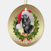 GOAT Nubian Kid Weihnachtsmannmütze Weihnachtsschm Keramikornament (Links)