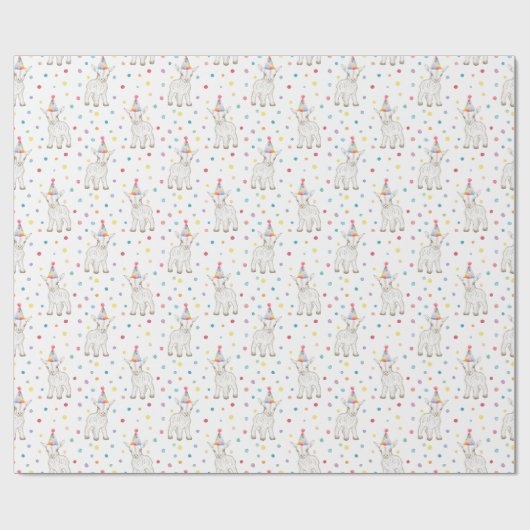 Goat Petting Zoo Birthday Party Pattern Wrap Geschenkpapier (Flach)