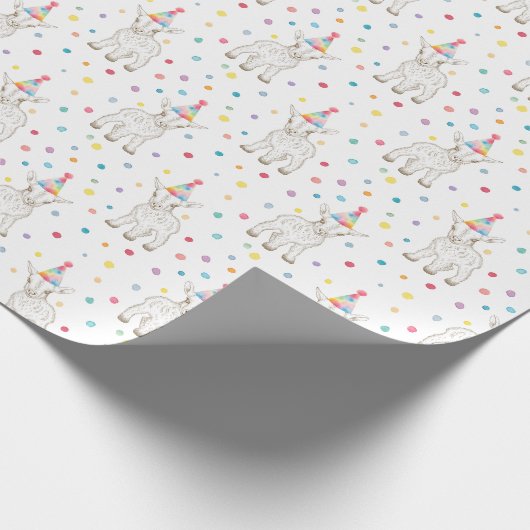 Goat Petting Zoo Birthday Party Pattern Wrap Geschenkpapier (Ecke)