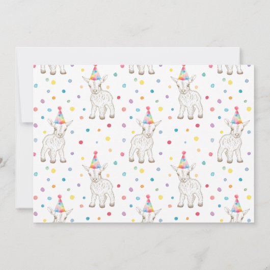 Goat Petting Zoo Geburtstag Danke Karte (Rückseite)