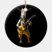 Goat Playing Guitar Goat Musician Gitarrist Marchi Keramik Ornament (Hinten)