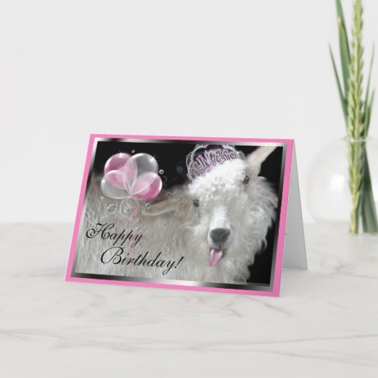Goat Princess Happy Birthday Card Karte (Vorderseite)